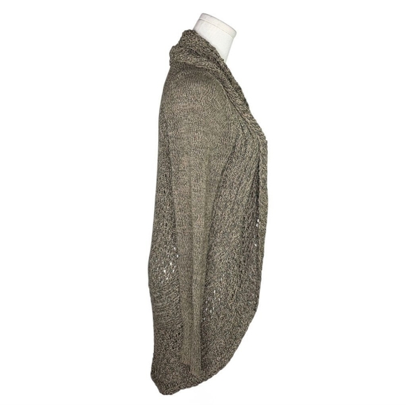 Eddie Bauer XS Cotton Open Knit Shawl Collar Cardigan Sweater Boho Layering - Picture 3 of 8